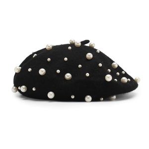 Faux Pearl Beret Hat